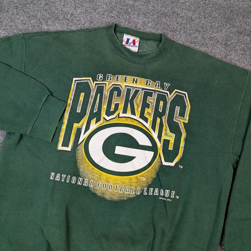Vintage 1994 Logo Athletic Green Bay Packers NFL Sweatshirt Green XL